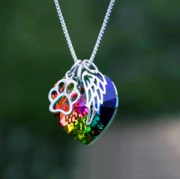 NEW Paw Angel Wings Pendant Necklace - Picture 9 of 9